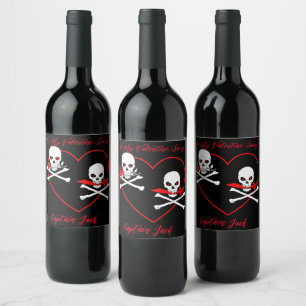 Rótulo De Garrafa De Cerveja Pirate Namorados Jolly Roger