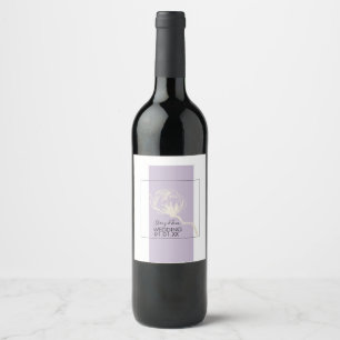Rótulo De Garrafa De Cerveja Planta de Algodão Botânico Lavanda Casamento  