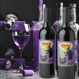 Rótulo De Garrafa De Cerveja Poção Polêmica Da Bruxa Em Caldeirão