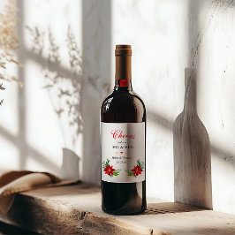 Rótulo De Garrafa De Cerveja Poinsettia Floral Buquê, Casamento