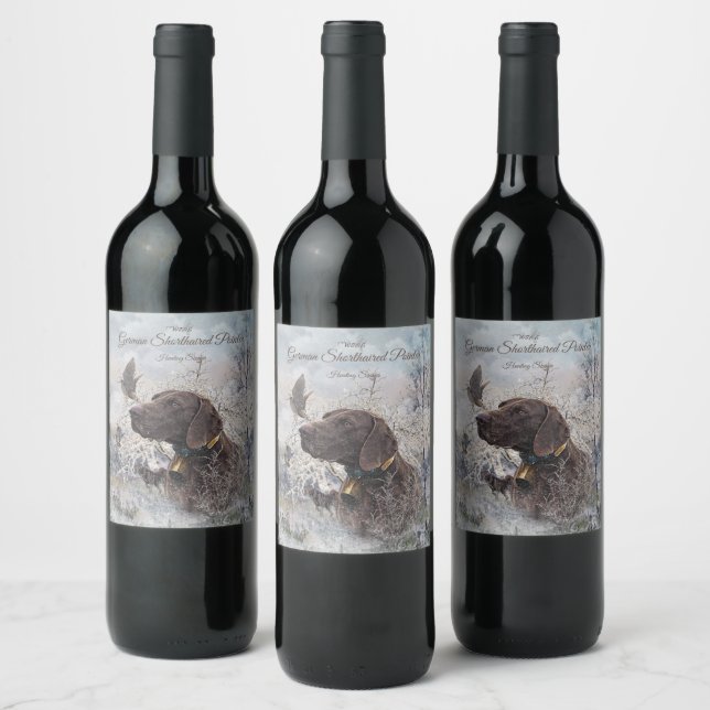 Rótulo De Garrafa De Cerveja Pointer Alemão de Cabelo Curto (Garrafas)