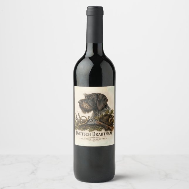 Rótulo De Garrafa De Cerveja Pointer de Cabelo Rijo Alemão – Coleção de Caça (Frente)