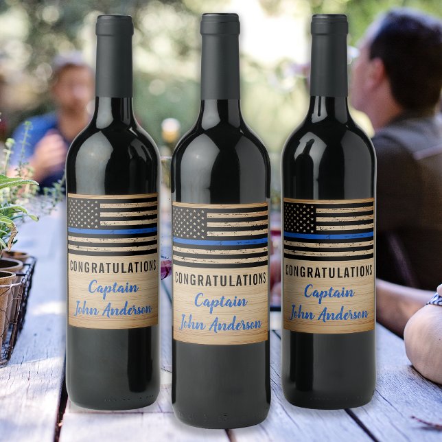 Rótulo De Garrafa De Cerveja Polícia de aposentadoria fina linha azul (Criador carregado)