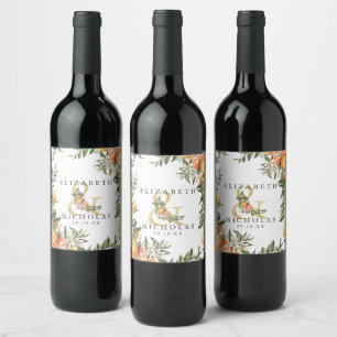 Rótulo De Garrafa De Cerveja Pomar de Citros Elegante Casamento Personalizado
