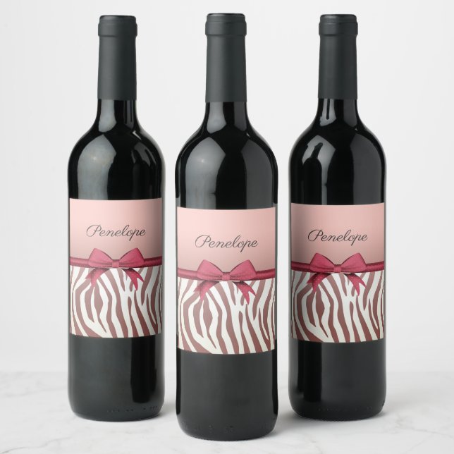 Rótulo De Garrafa De Cerveja Ponto rosa Zebra (Garrafas)