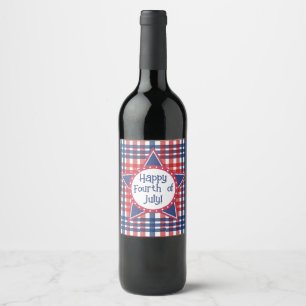 Rótulo De Garrafa De Cerveja Pop de Bolo Vermelho, Branco e Azul