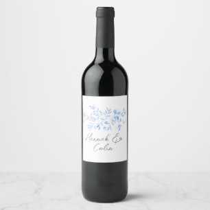 Rótulo De Garrafa De Cerveja Porcelana Azul Elegante Minimalista Pintada