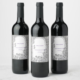 Rótulo De Garrafa De Cerveja Porta de Jardim Caprichosa e Elegante para Casamen