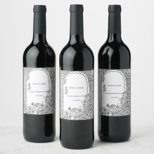 Rótulo De Garrafa De Cerveja Porta de Jardim Caprichosa e Elegante para Casamen