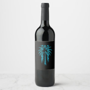 Rótulo De Garrafa De Cerveja Praia Havaiana Férias Tropicais de Verão Árvore de
