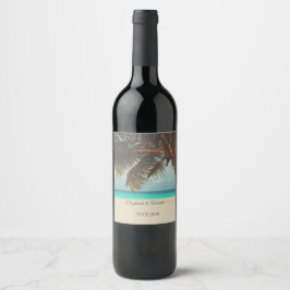 Rótulo De Garrafa De Cerveja Praia Tropical, Palm