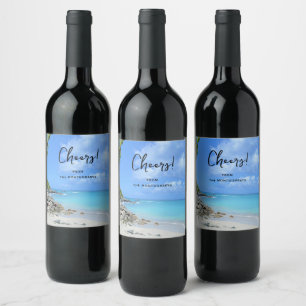 Rótulo De Garrafa De Cerveja Praia Tropical Turquesa Encantadora