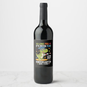Rótulo De Garrafa De Cerveja Pré K Formando Jardim Infantil Dinossauro T Rex