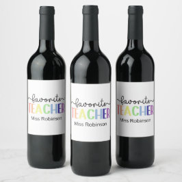 Rótulo De Garrafa De Cerveja Presente de Agradecimento ao Professor Favorito Ar