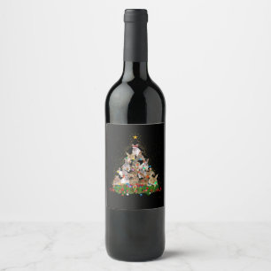 Rótulo De Garrafa De Cerveja Presente de Bunny Árvore de Natal de Bunny Coelh
