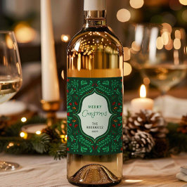 Rótulo De Garrafa De Cerveja Presente de Natal Alegre da Festa Vinho