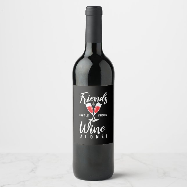 Rótulo De Garrafa De Cerveja Presente de Natal | Não Deixe Amigos Bebendo Vinho (Frente)