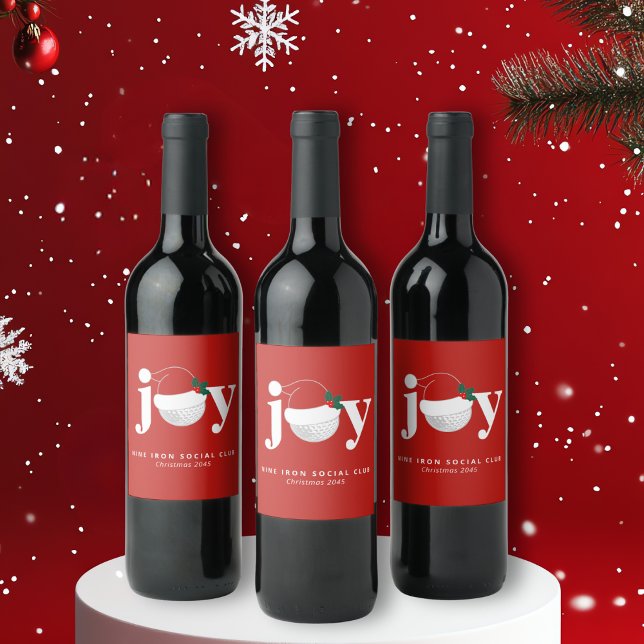Rótulo De Garrafa De Cerveja Presente de Natal para Golfeiros Alegria Moderno V (Sleek modern label for holiday gifting 🍷
Add your name, club, or festive tagline.)