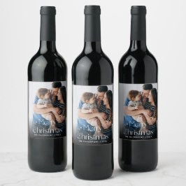 Rótulo De Garrafa De Cerveja Presente de Vinho de Natal Escrito na Mão Clássica