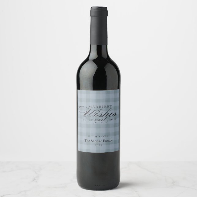 Rótulo De Garrafa De Cerveja Presente de Vinho Personalizado Xadrez Rústico Mod (Frente)