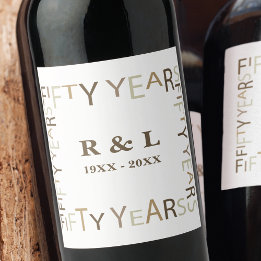 Rótulo De Garrafa De Cerveja Presente do 50º aniversário Dourado de casamento (