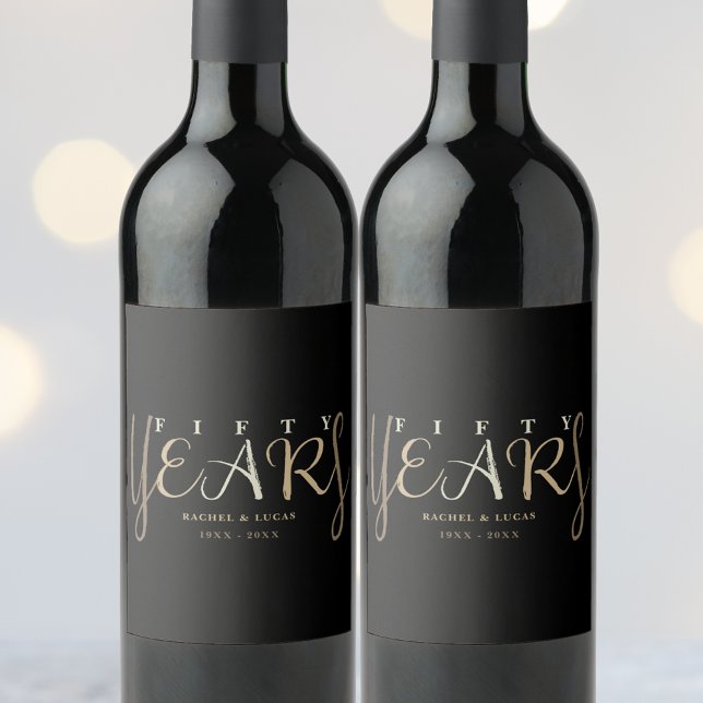 Rótulo De Garrafa De Cerveja Presente do 50º aniversário Dourado de casamento (Criador carregado)