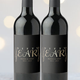 Rótulo De Garrafa De Cerveja Presente do 50º aniversário Dourado de casamento