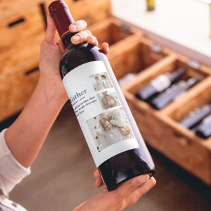 Rótulo De Garrafa De Cerveja Presente do Dia de os pais Feliz de Fotos de Colag