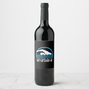 Rótulo De Garrafa De Cerveja Presente Nadador