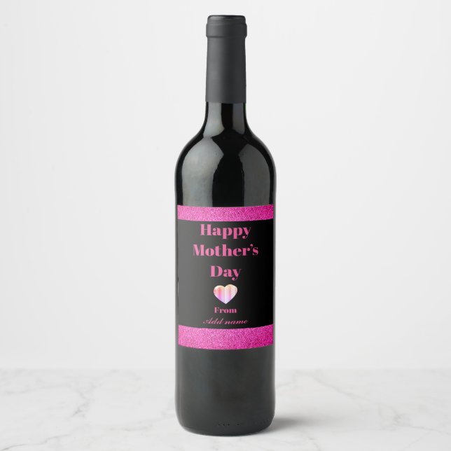 Rótulo De Garrafa De Cerveja presente personalizado de biberão do dia da mãe (Frente)