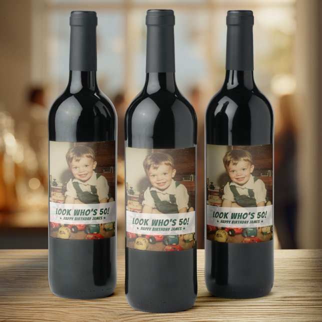 Rótulo De Garrafa De Cerveja Presente Personalizado de Foto de Aniversário Dive (Criador carregado)