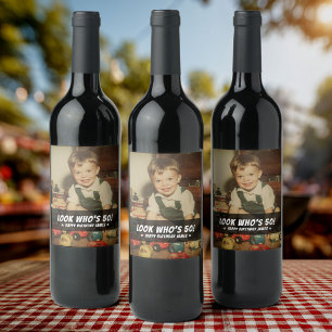 Rótulo De Garrafa De Cerveja Presente Personalizado de Foto de Aniversário Dive