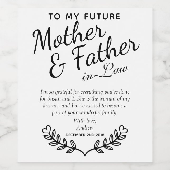 Rótulo De Garrafa De Cerveja Presente personalizado elegante de casamento entre (Rótulo Único)