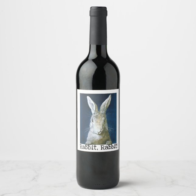 Rótulo De Garrafa De Cerveja Presente personalizado para coelho sortudo da famí (Frente)