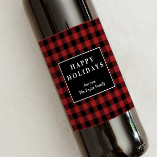 Rótulo De Garrafa De Cerveja Presente vermelho do Natal do teste padrão da