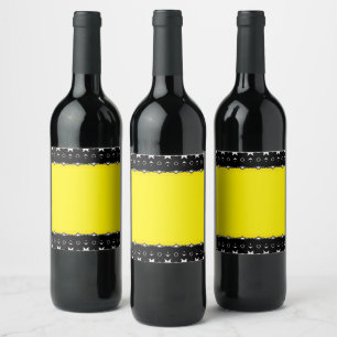 Rótulo De Garrafa De Cerveja Preto, Amarelo e Branco