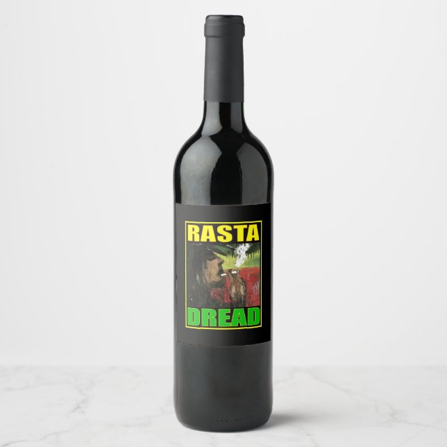 RÓTULO DE GARRAFA DE CERVEJA PRETO DREAD RASTA (Frente)