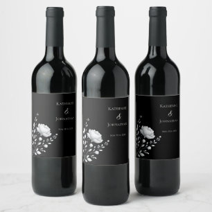 Rótulo De Garrafa De Cerveja Preto e Branco Elegante moderno
