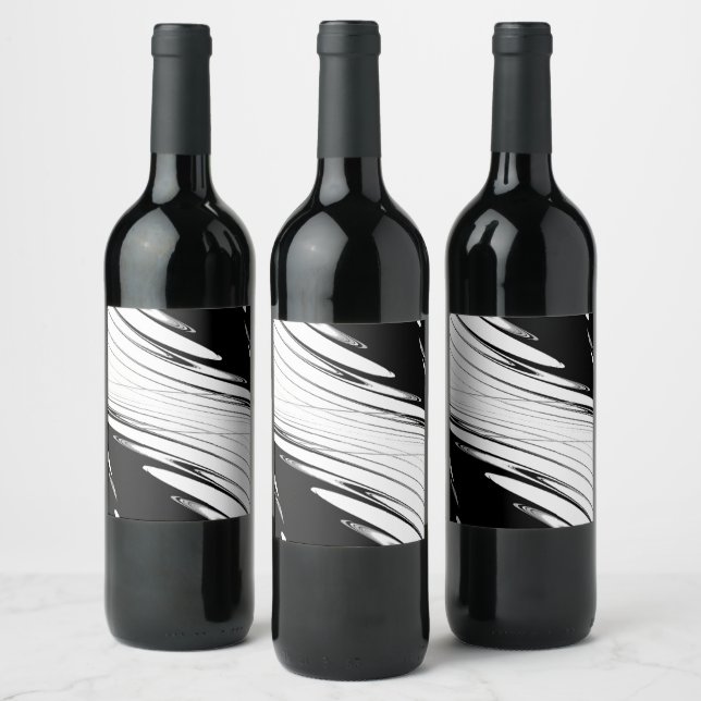 Rótulo De Garrafa De Cerveja Preto e Branco Moderno (Garrafas)
