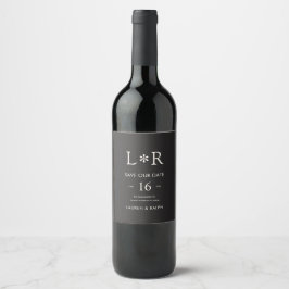 Rótulo De Garrafa De Cerveja Preto | Estilo Moderno de Casamento Salve a Data