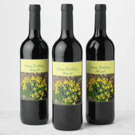 Rótulo De Garrafa De Cerveja Primavera Yellow Daffodils Birday