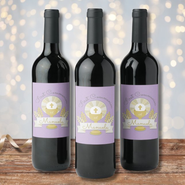 Rótulo De Garrafa De Cerveja Primeira comuna, Lila primeira comuna (Criador carregado)