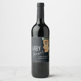 Rótulo De Garrafa De Cerveja Princesa Chá de fraldas Azul