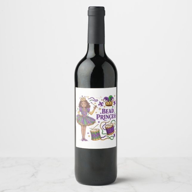 Rótulo De Garrafa De Cerveja Princesa Miçanga - Mardi Gras (Frente)