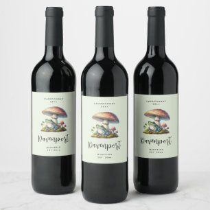 Rótulo De Garrafa De Cerveja Produção de Vinho com Tema de Sapo Debaixo de Cogu