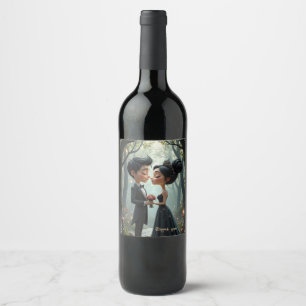 Rótulo De Garrafa De Cerveja Promessas ao Luar – Um Momento de Casamento Gótico