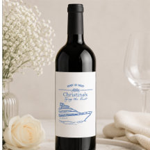 Pronto ou Iate Rótulo de Vinho de Despedida de Sol