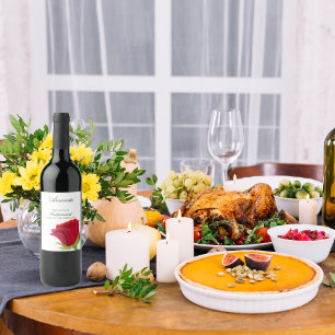 Rótulo De Garrafa De Cerveja Proposta da rosa vermelha Bridesmaid