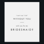 Rótulo De Garrafa De Cerveja Proposta de Bridesmaid da Tipografia Chic<br><div class="desc">Esta marca de vinho de proposta de tipografia quic é perfeita para um casamento moderno. O simples design apresenta uma tipografia clássica minimalista a preto e branco com um toque rústico. Personalizável em qualquer cor. Mantenha o design mínimo e elegante, como está, ou personalize-o adicionando seus próprios gráficos e trabalhos...</div>