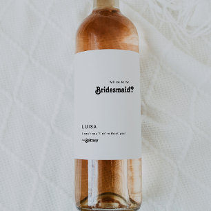 Rótulo De Garrafa De Cerveja Proposta de Bridesmaid de Letra Moderna